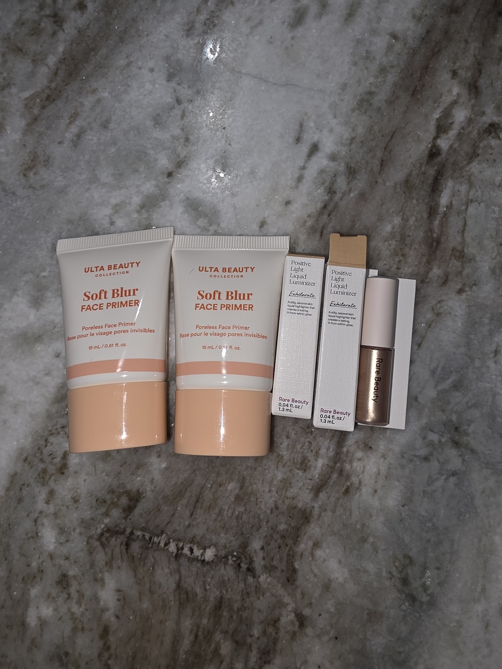 Ulta Beauty Soft Blur Face Primer - RARE beauty Liquid Highlighter